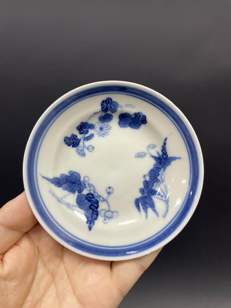 清晚期 青花折枝花卉纹碗盘八只 - 图17