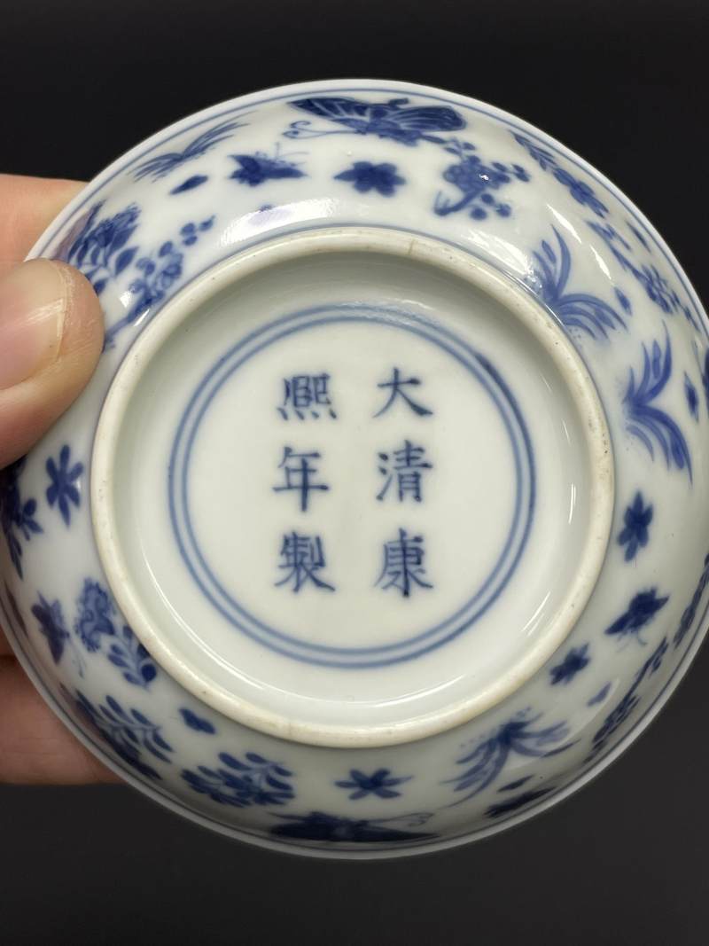 清康熙 青花花蝶纹小盘 - 图9