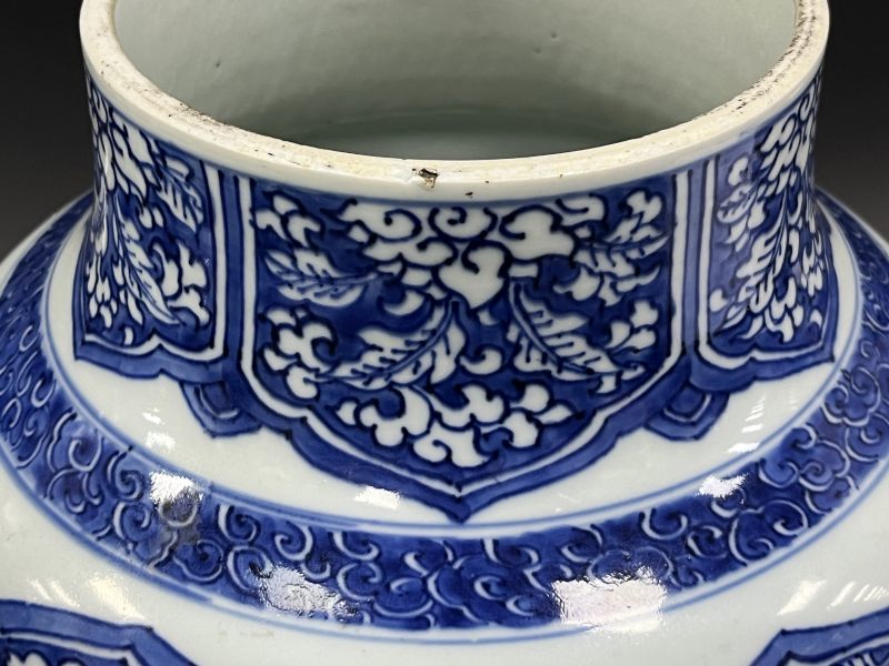 清康熙 青花缠枝莲杂宝纹罐 - 图12
