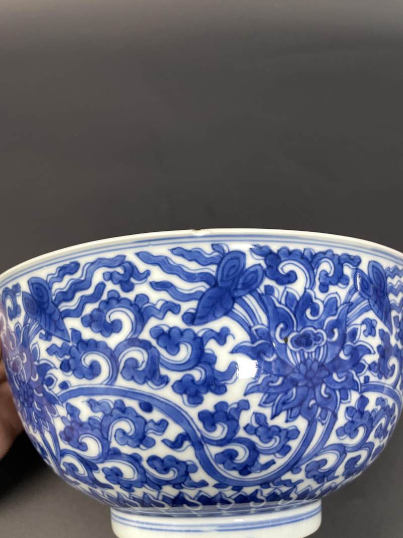 清康熙 青花缠枝莲纹大碗 - 图13