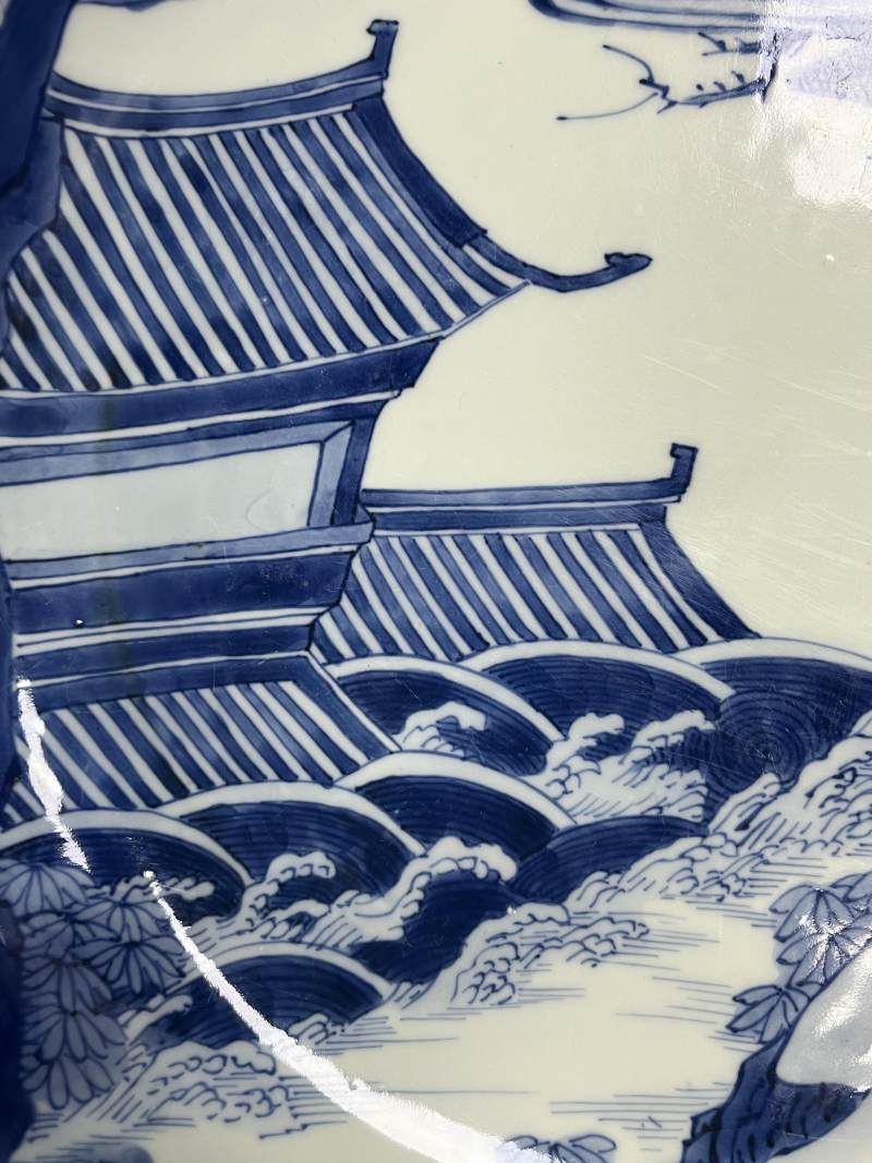 清康熙 青花海屋添筹图大盘 - 图8