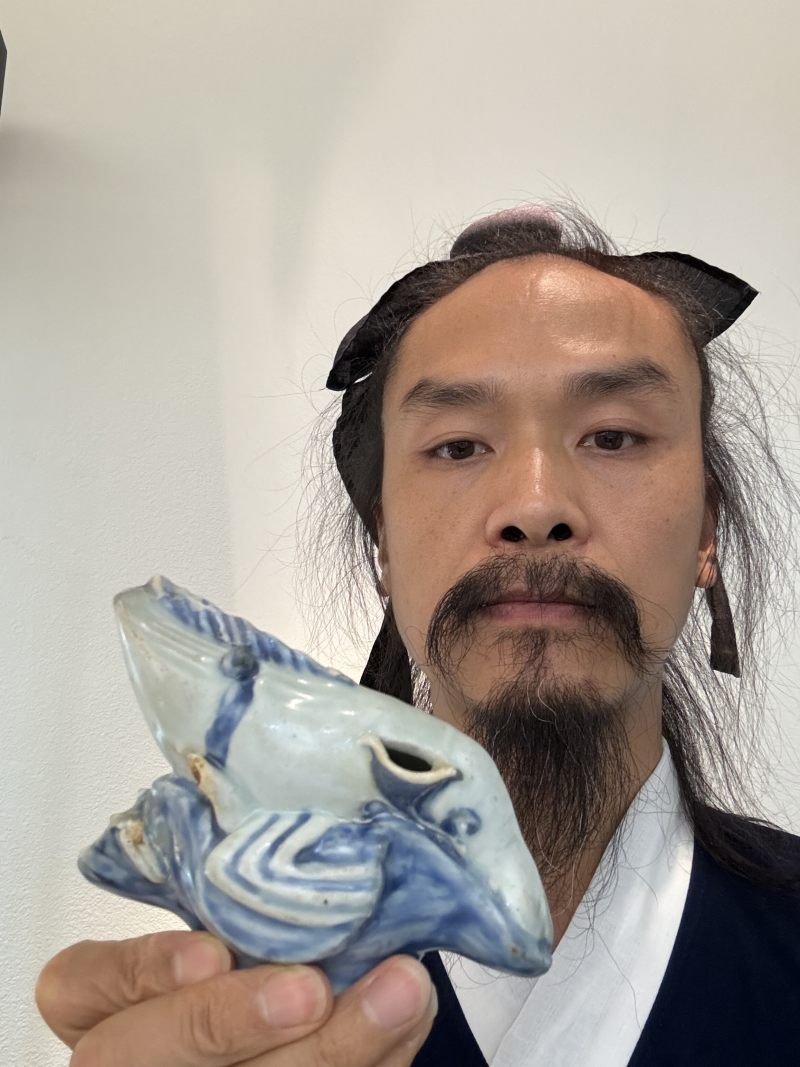 明中期 青花虾戏莲砚滴 - 图13