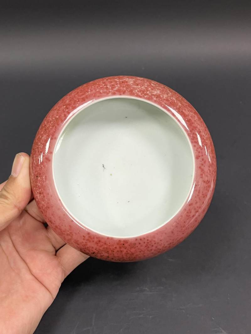 清康熙 豇豆红釉镗锣洗 - 图2