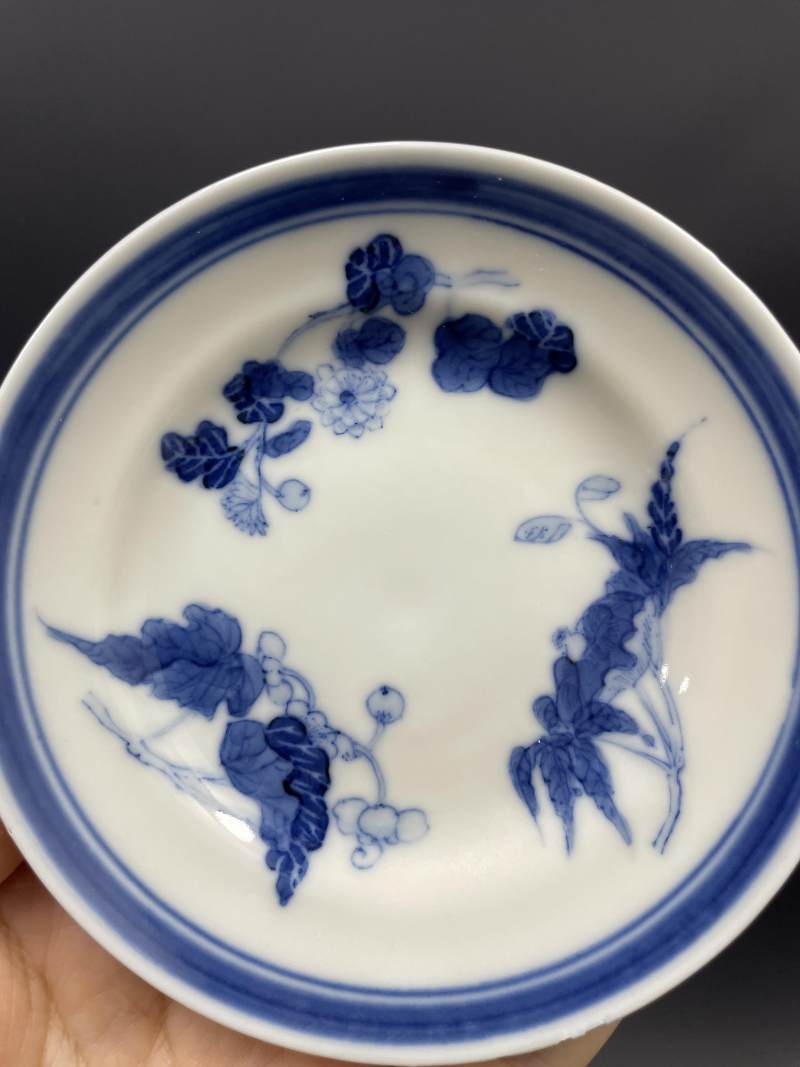 清晚期 青花折枝花卉纹碗盘八只 - 图18