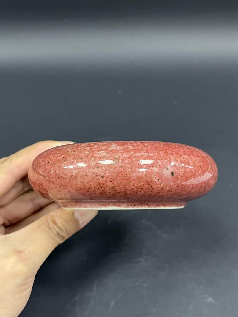 清康熙 豇豆红釉镗锣洗 - 图3