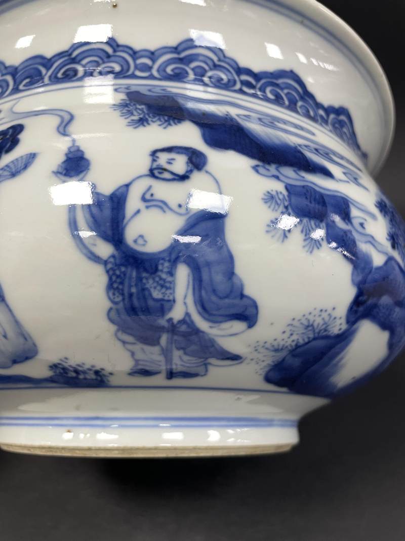 清康熙 青花八仙纹罗汉炉 - 图9