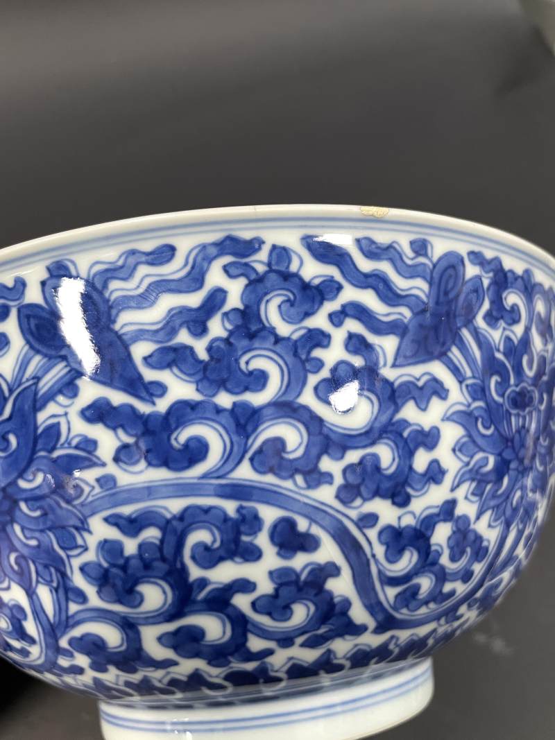 清康熙 青花缠枝莲纹大碗 - 图14