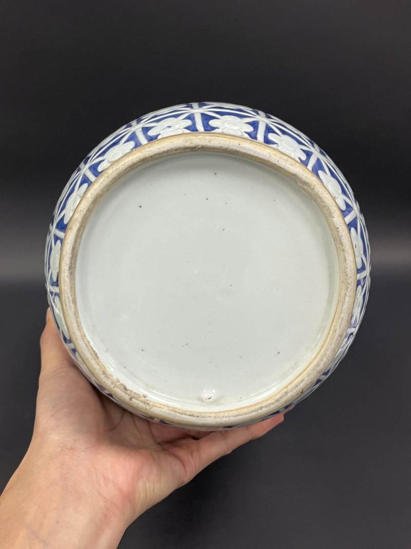 清乾隆 青花锦地朵梅纹棒槌瓶 - 图7