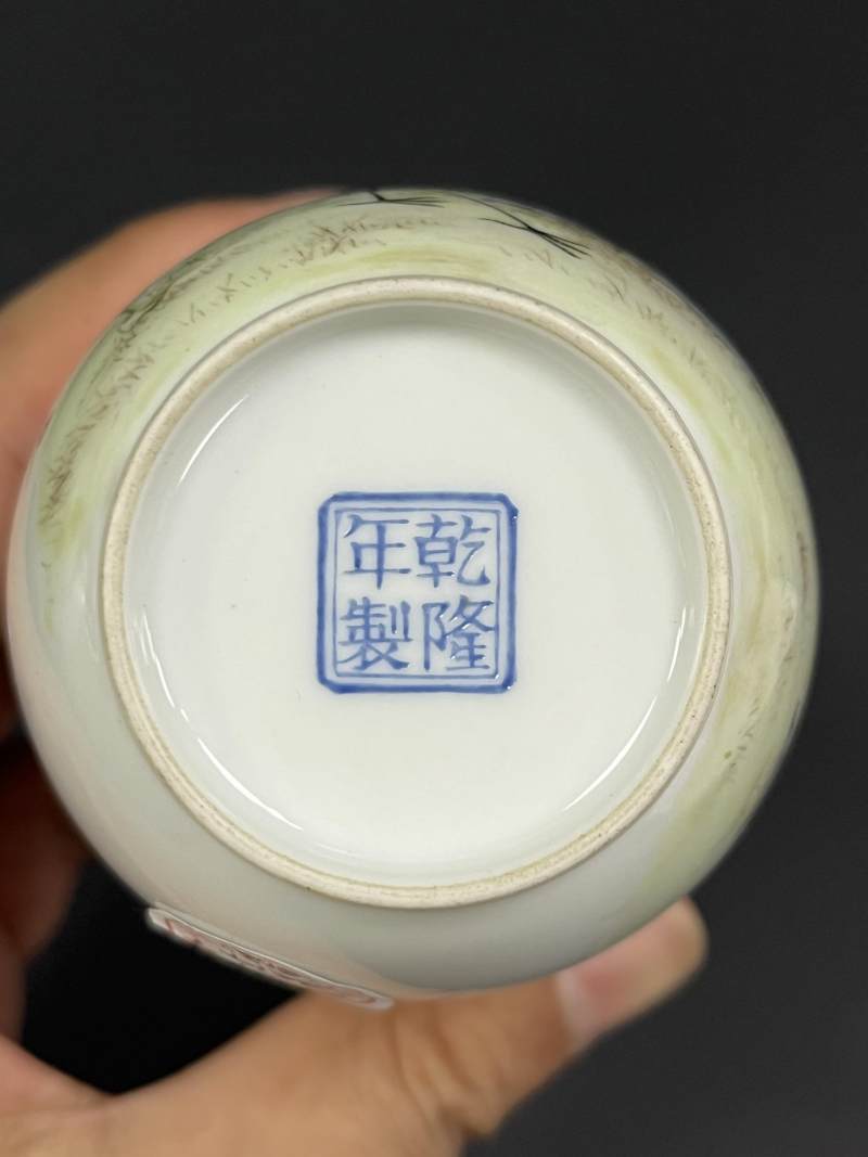 民国 粉彩仙鹤纹小灯笼瓶一对 - 图18