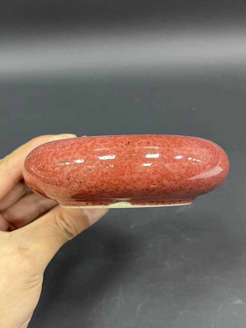 清康熙 豇豆红釉镗锣洗 - 图4