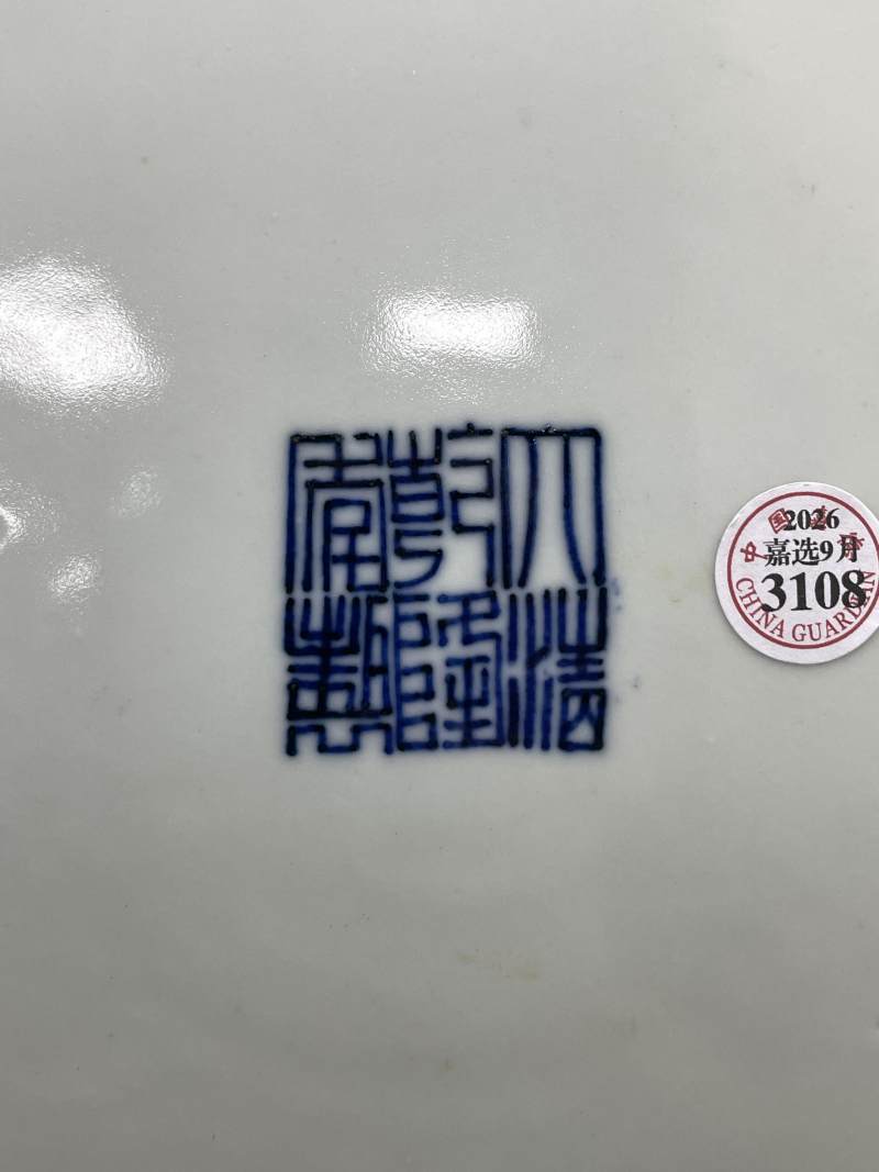 清晚期 斗彩八宝缠枝花卉夔凤纹折沿大盘 - 图10
