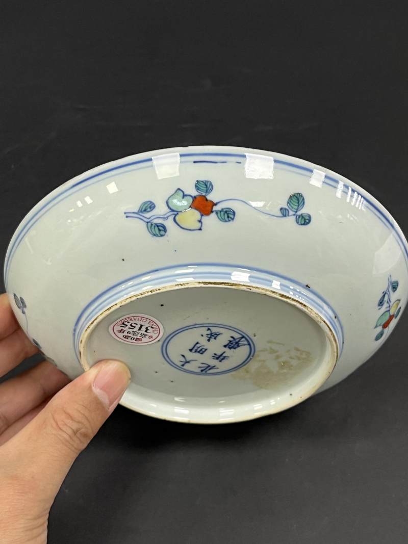 清康熙 斗彩生姜花纹盘 - 图5