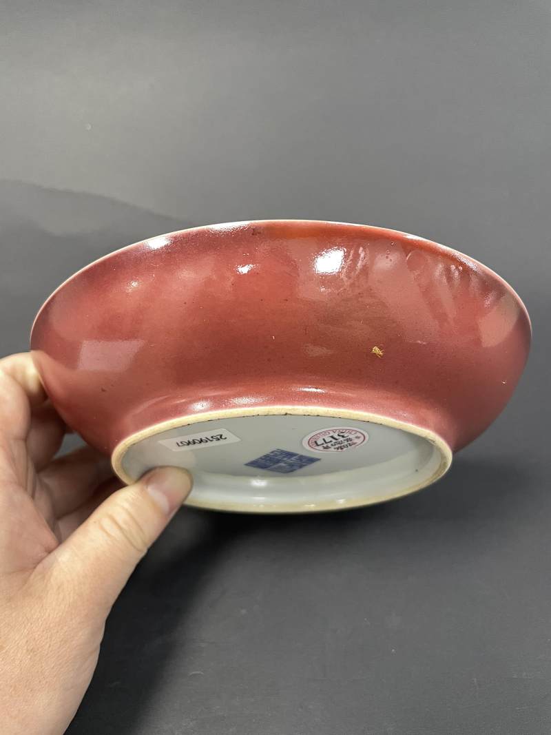 清乾隆 红釉盘 - 图5