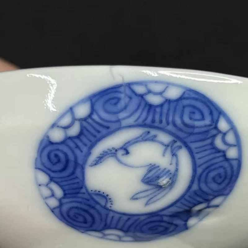 清道光 青花玉兔纹盖碗 - 图32