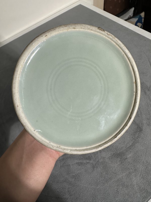 清中期 豆青粉彩花鸟摇铃尊 - 图9