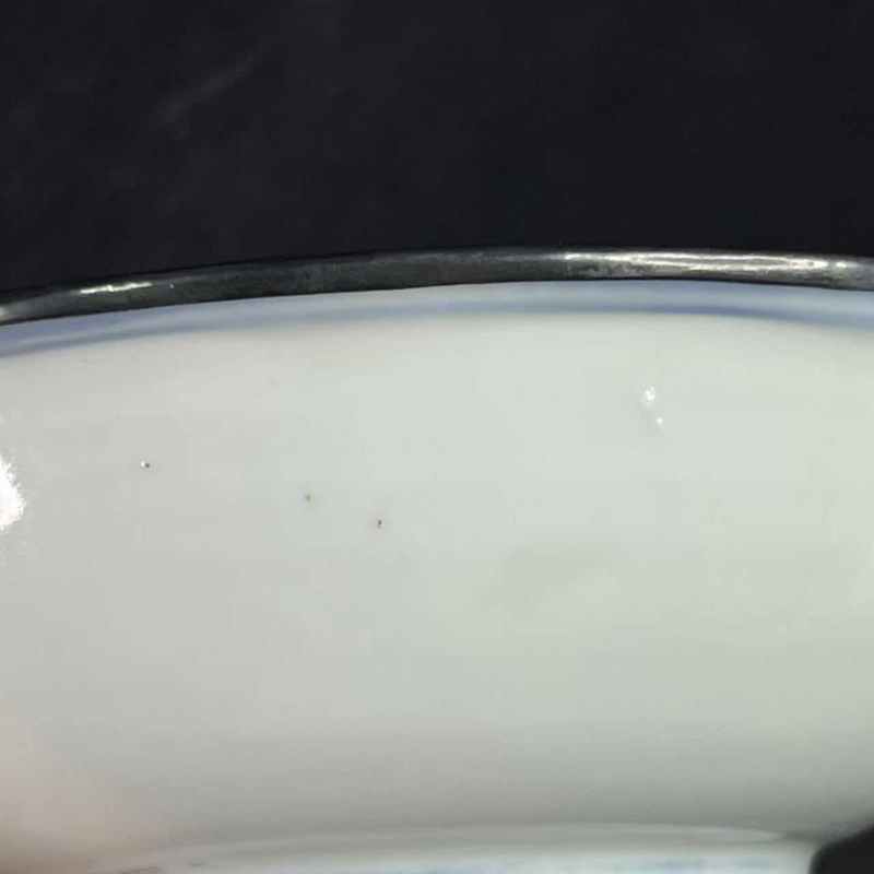 明 青花篮花纹碗盘一对 - 图35