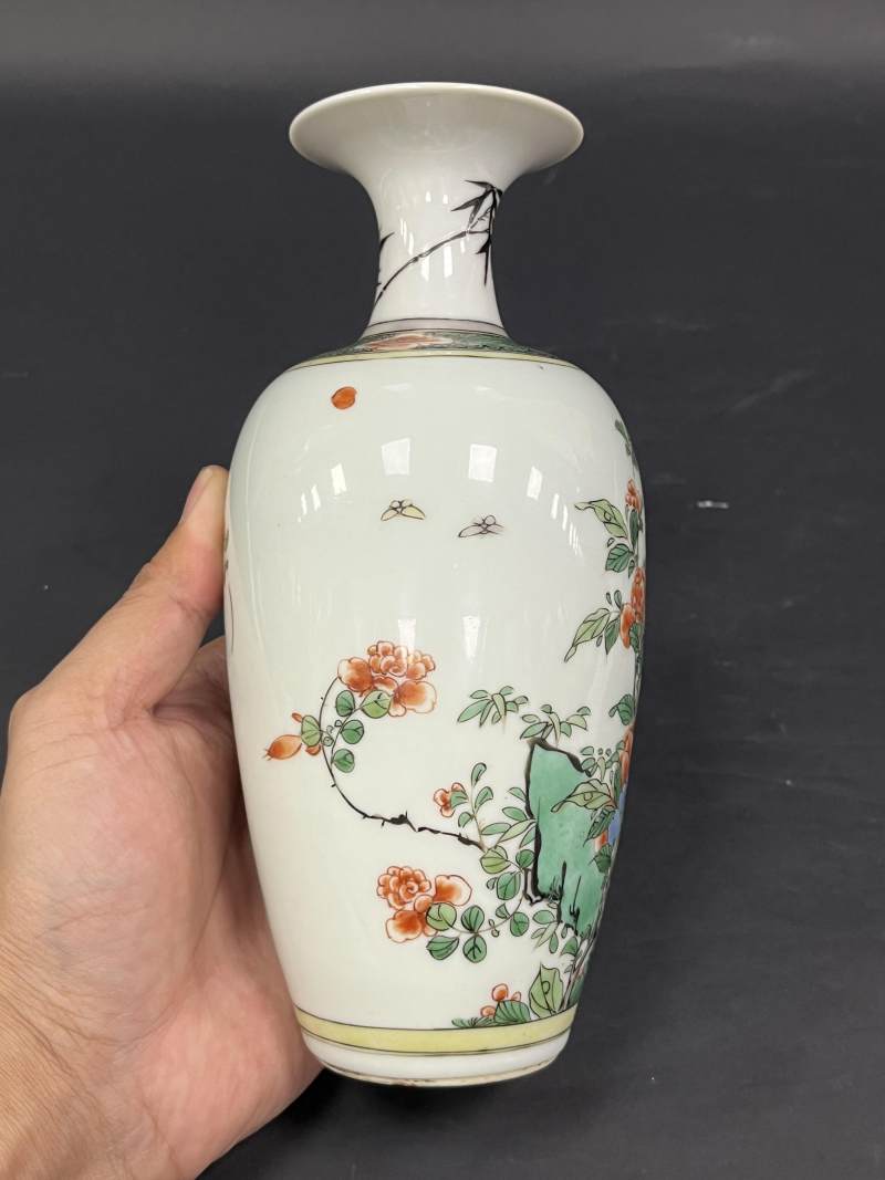 清康熙 五彩花鸟纹莱菔瓶 - 图6