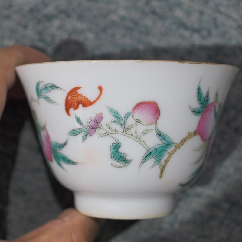 清光绪 粉彩桃纹茶园 - 图11
