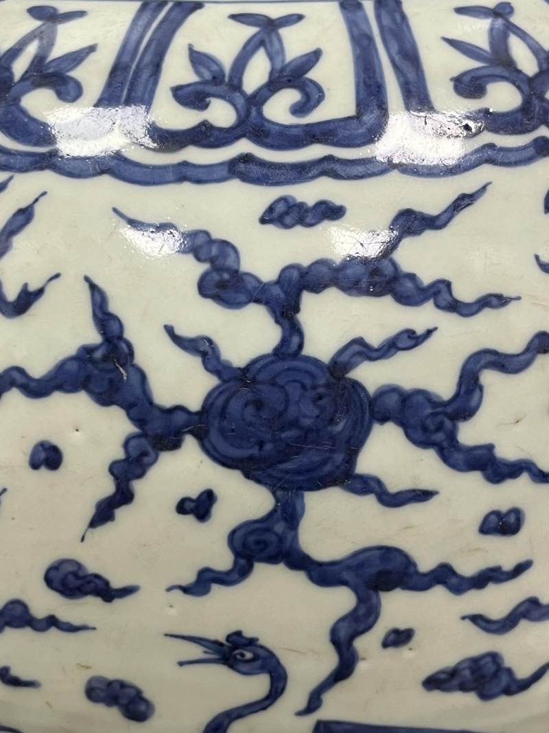 明晚期 青花云鹤纹大罐 - 图13