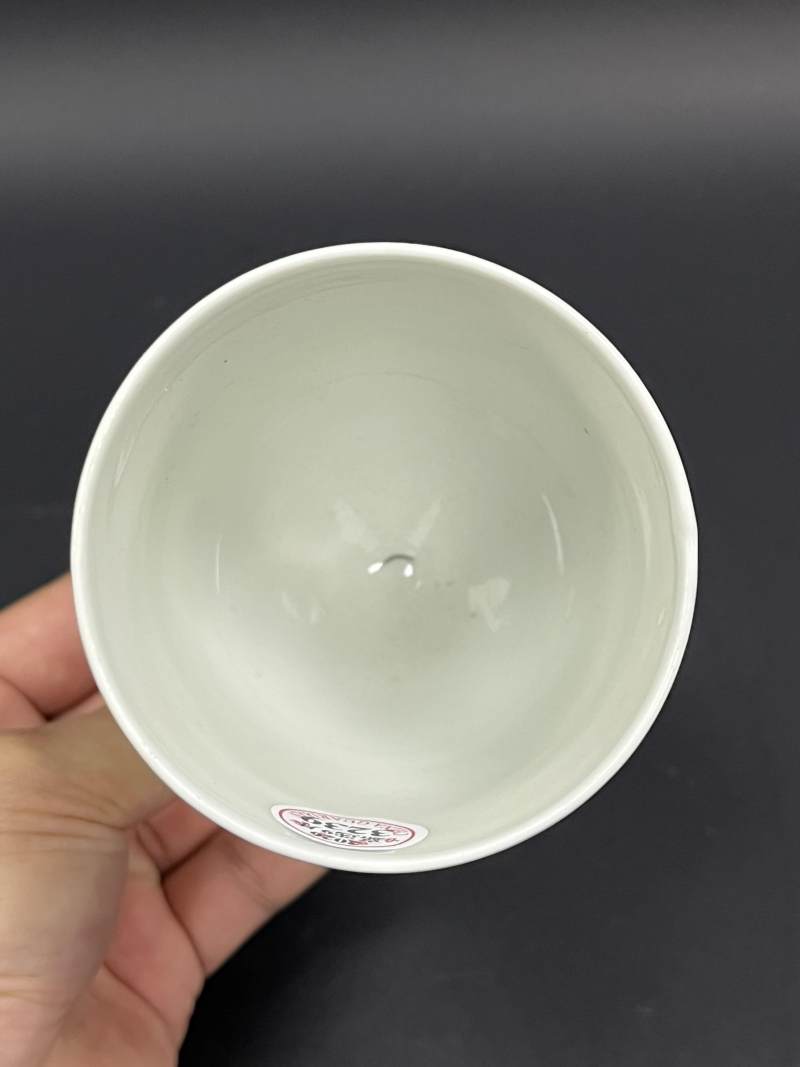民国 青花花鸟纹高足杯 - 图5