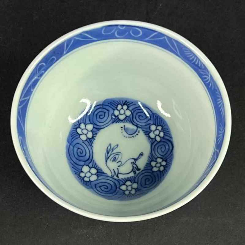 清道光 青花玉兔纹盖碗 - 图33
