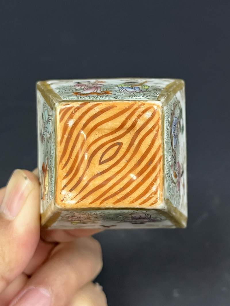 清中期 粉彩八仙过海图斗方杯四只 - 图15
