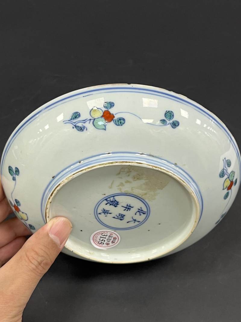 清康熙 斗彩生姜花纹盘 - 图6