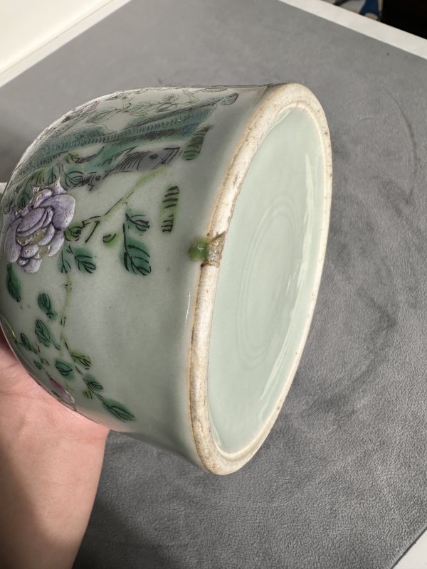 清中期 豆青粉彩花鸟摇铃尊 - 图10
