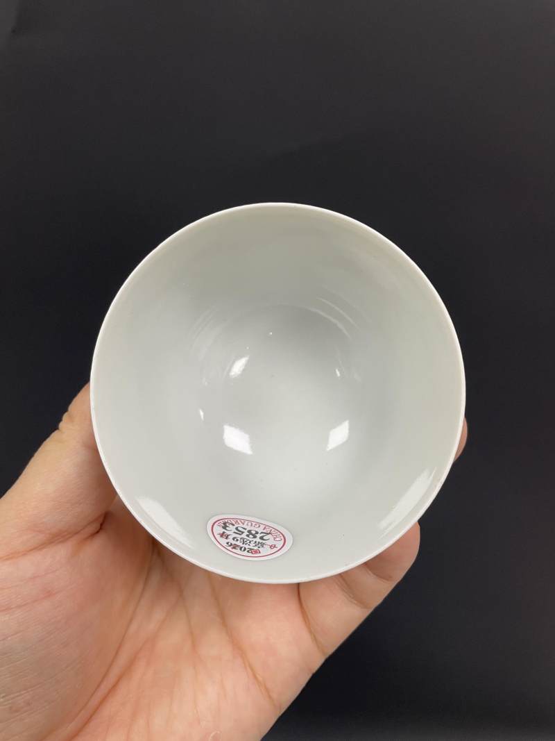 清中期 粉彩梅花诗文杯 - 图8