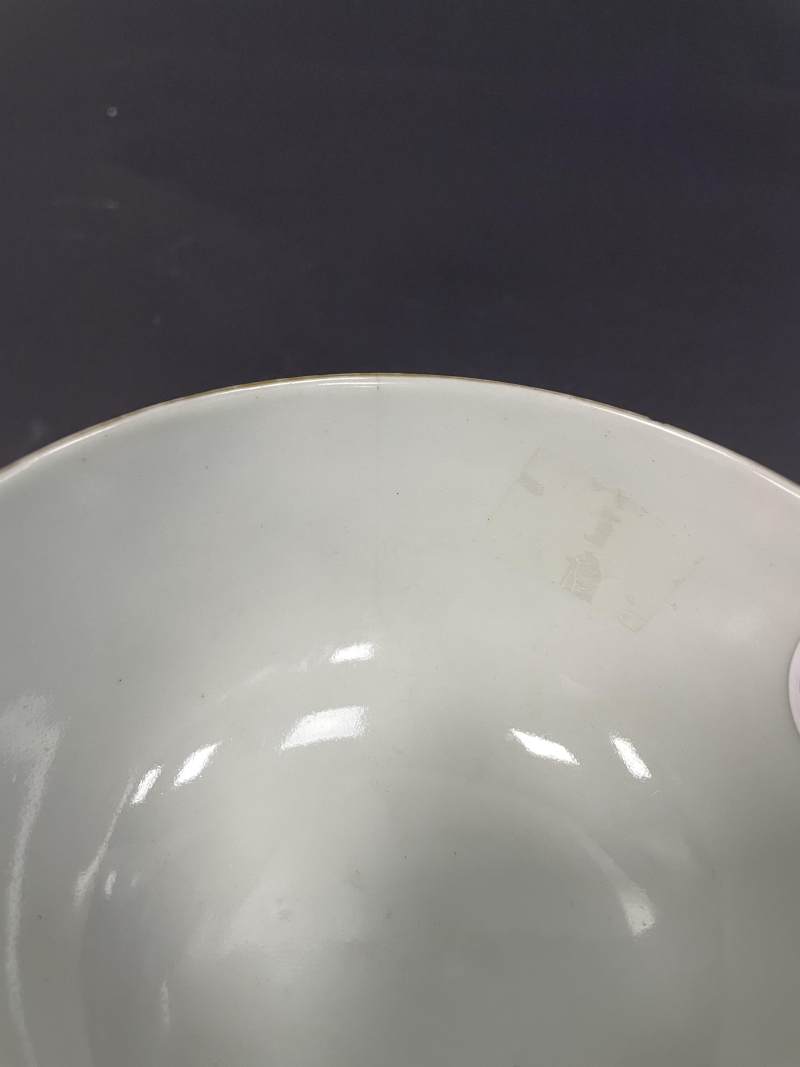 清中期 粉彩江西十景之庐山瀑布山水楼阁诗文碗 - 图13