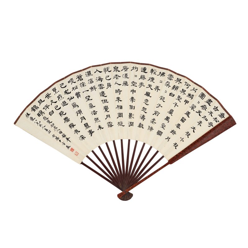 張大千　高士撫松　水墨紙本　成扇 | ZHANG DAQIAN (CHANG DAI-CHIEN 1899-1983); FANG JIEKAN (1901-1897) - 图3