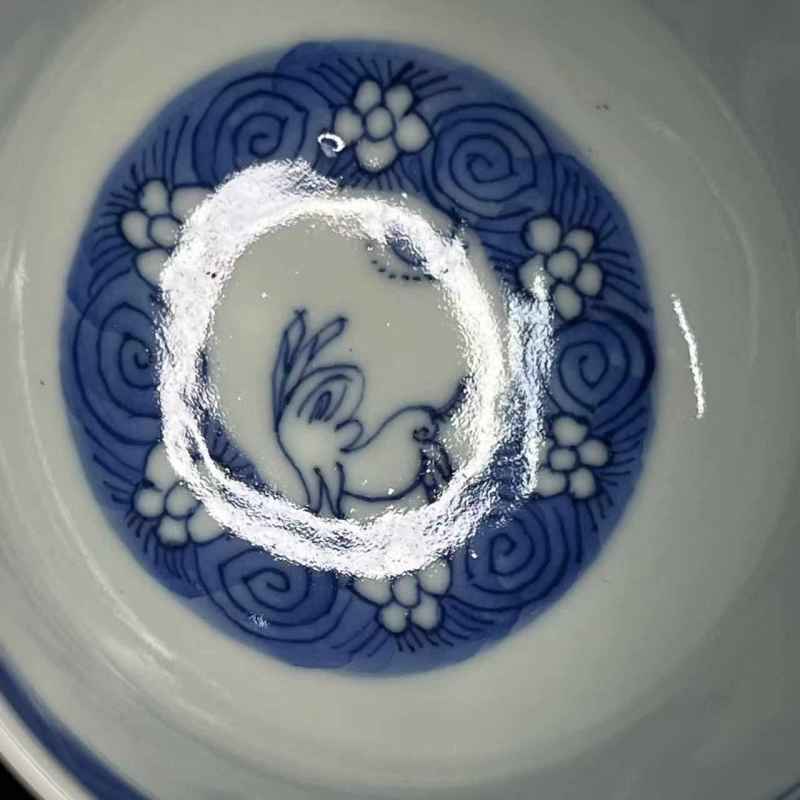 清道光 青花玉兔纹盖碗 - 图34