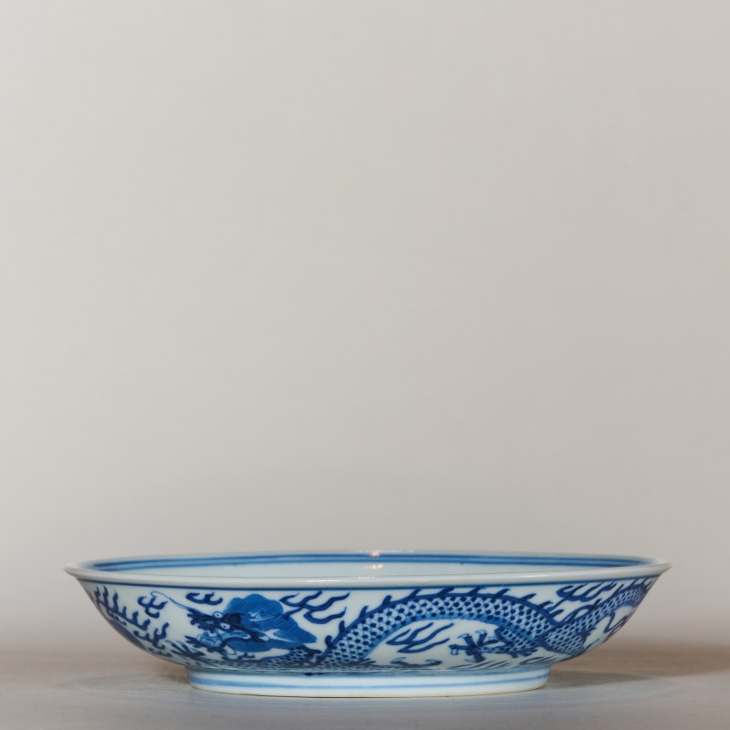 清光绪 青花龙纹盘 - 图3