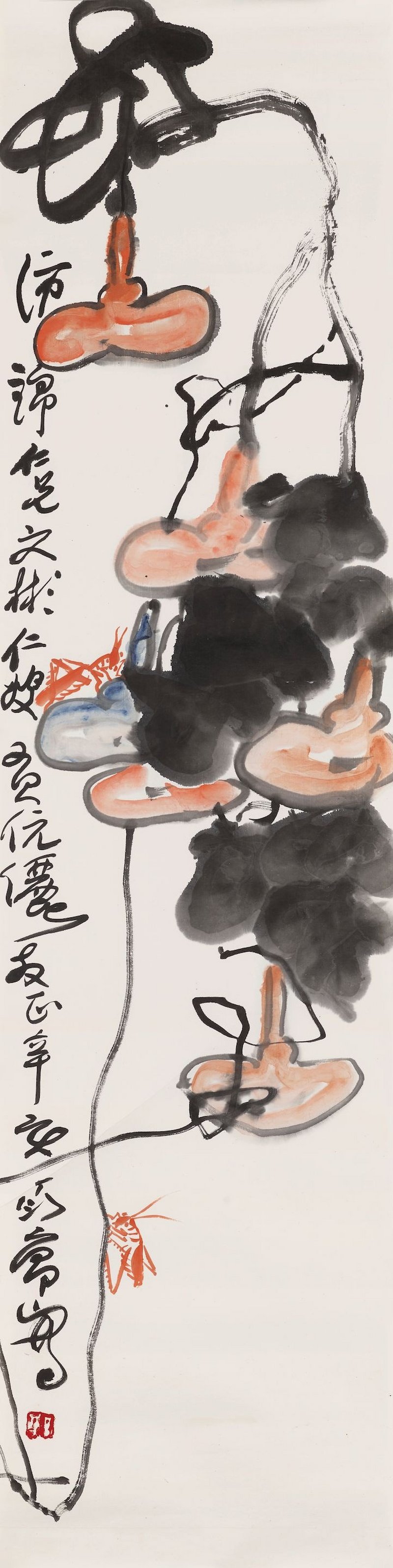丁衍庸　葫蘆草蜢　設色紙本　鏡心　一九七一年作 | DING YANYONG (1902-1978)