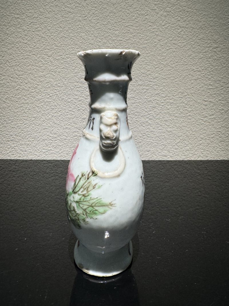清光绪 粉彩兽头竹节瓶 - 图4