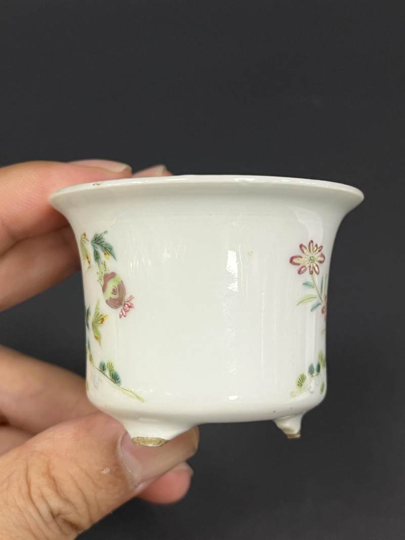 清中期 粉彩芦雁图小菖蒲盆一对 - 图6