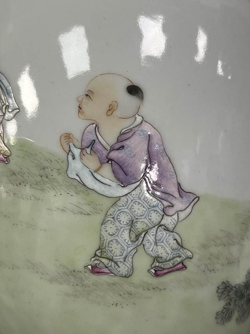 民国 粉彩婴戏图灯笼瓶 - 图11