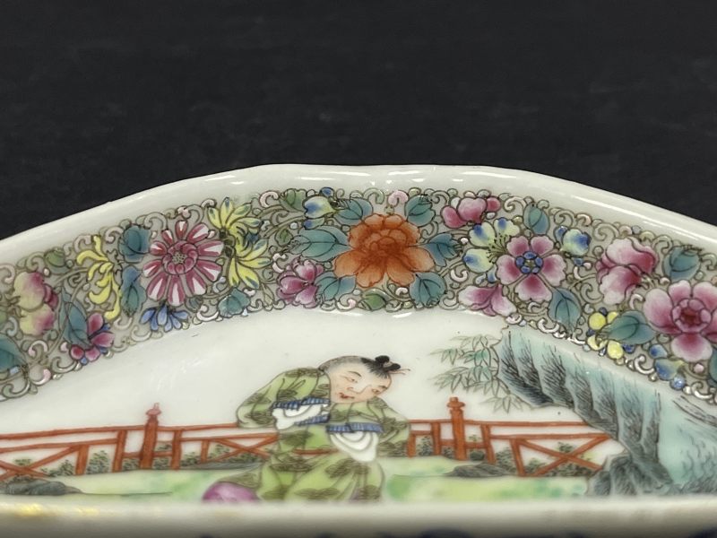 民国 粉彩婴戏图九子攒盘 - 图19