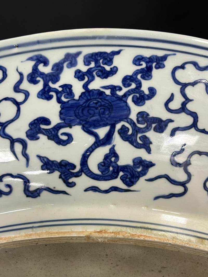 明嘉靖 青花贺寿图大盘 - 图13