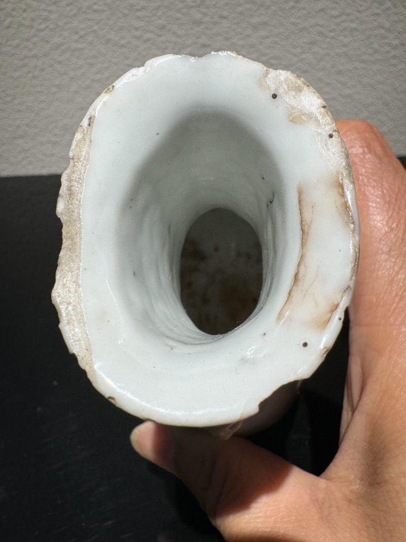 清光绪 粉彩兽头竹节瓶 - 图5