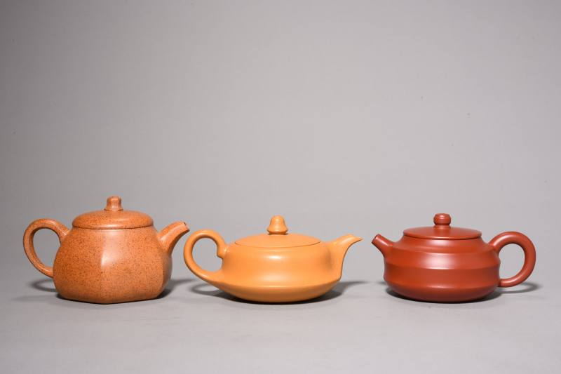 当代 瘿木茶台、紫砂壶六件 - 图4