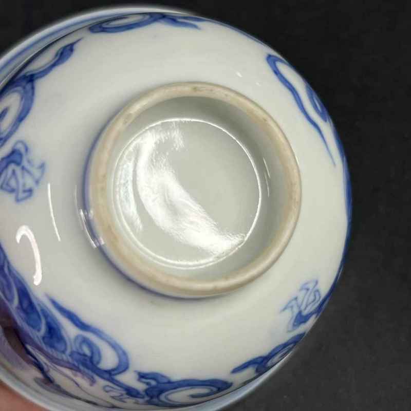 清康熙 青花瑞兽纹杯一对 - 图39