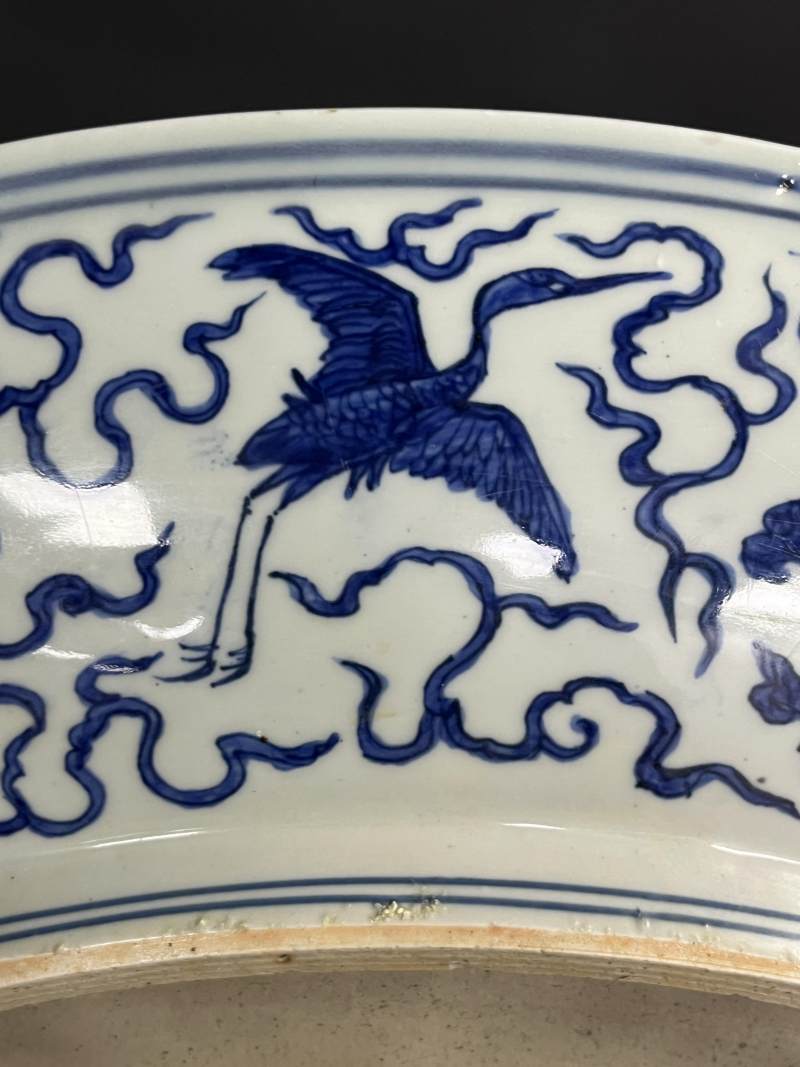 明嘉靖 青花贺寿图大盘 - 图14