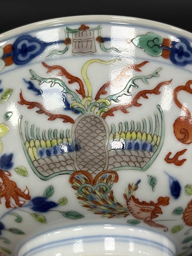 清道光 五彩龙凤纹碗 - 图14