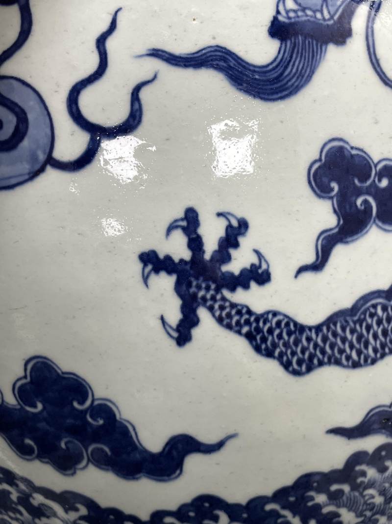 清晚期 青花云龙纹缸 - 图11