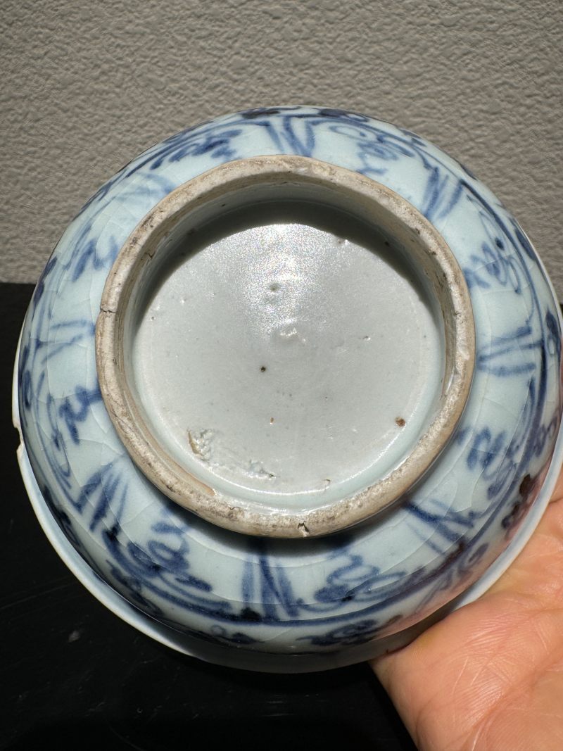 明中期 青花缠枝花卉纹碗 - 图4