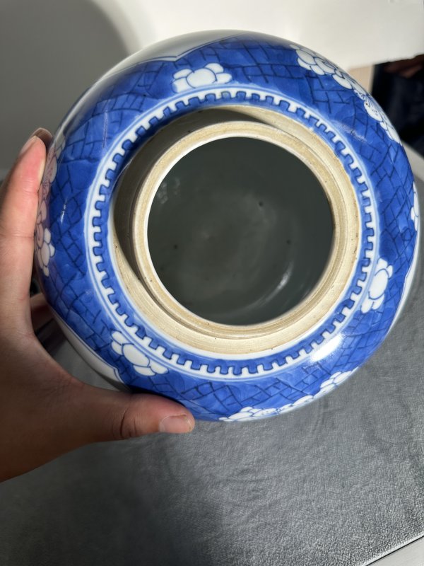 清康熙 青花冰梅开窗博古纹罐 - 图10