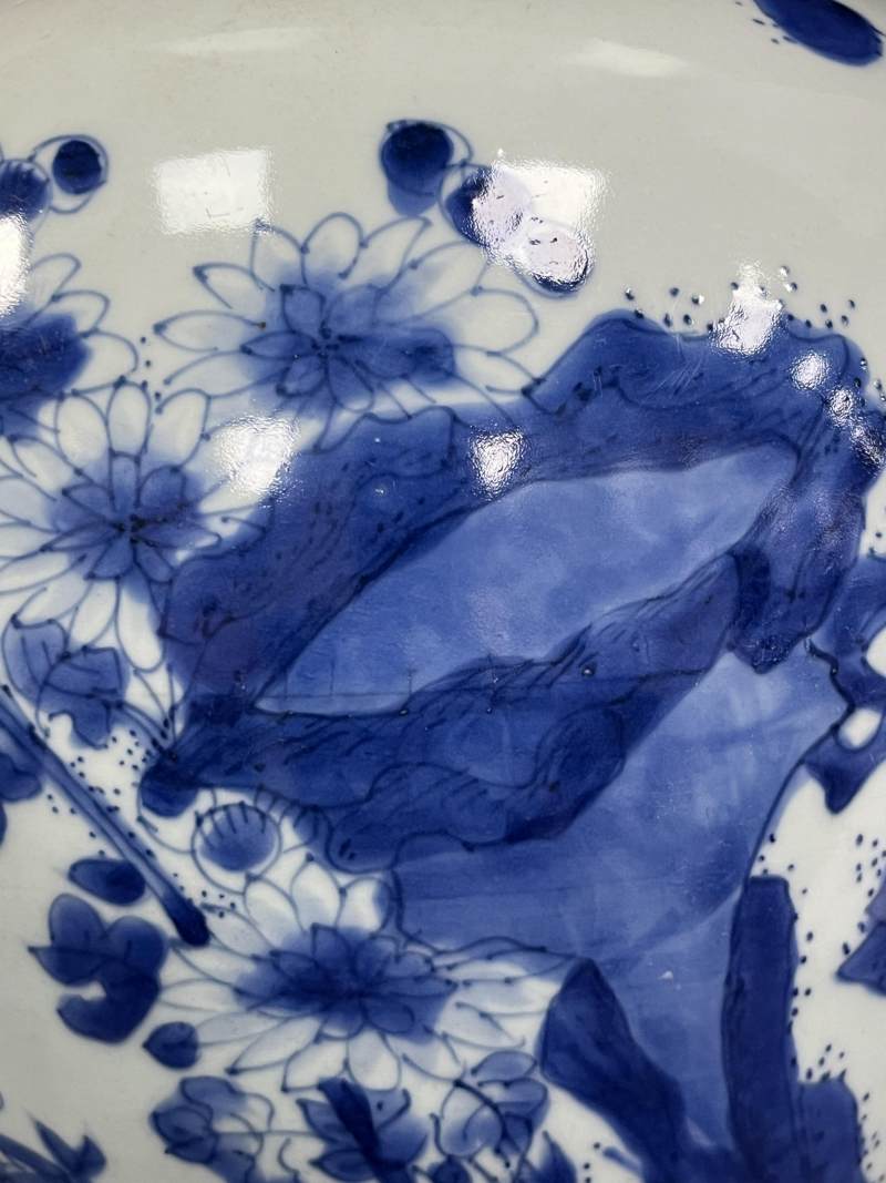 清顺治 青花洞石花卉纹罐 - 图12