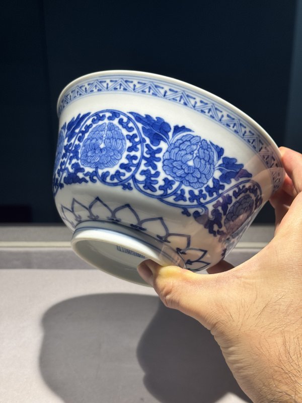 清道光 青花缠枝牡丹纹宫碗一对 - 图53