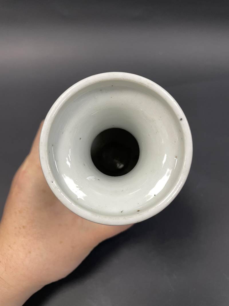清雍正 青花岁寒三友图小琵琶尊 - 图8